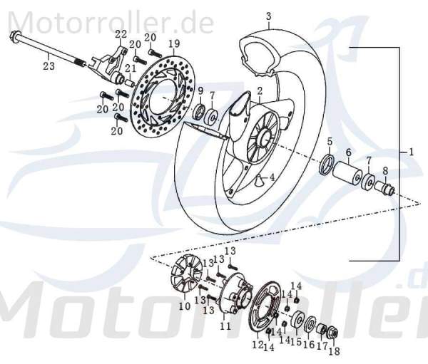 Kreidler STREET 125 DD Schraube 125ccm 4Takt FIG.C28-20 Motorroller.de M8x25mm Bundschraube Maschinenschraube Flanschschraube Flansch-Schraube Scooter