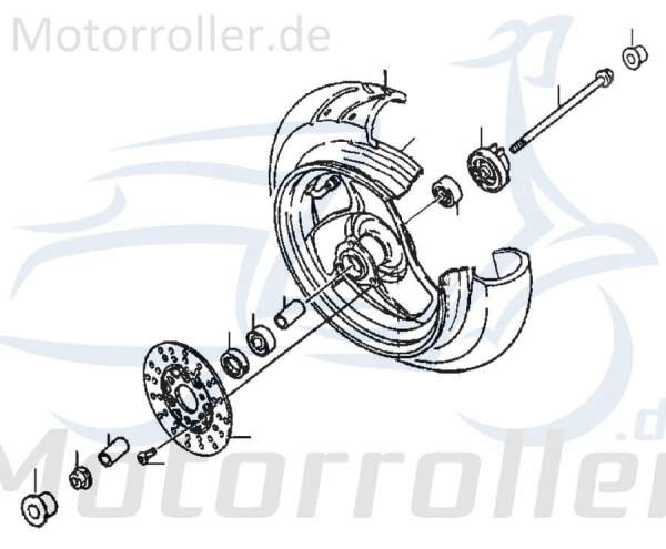 Vorderradachse Vorderrad Motorroller Rex RS600 89802