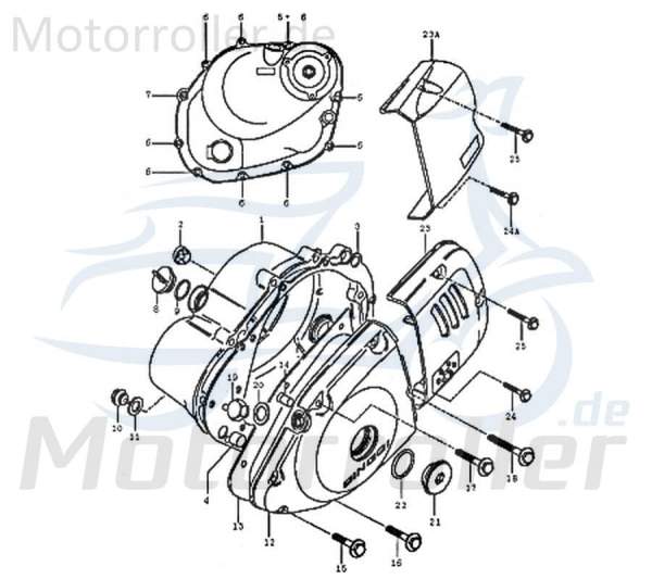 Kreidler DICE CR 125i Ritzelabdeckung silber Ritzelcover 780001 Motorroller.de Verkleidung Deckel Zahnräder Getriebe Ersatzteil Service Inpektion