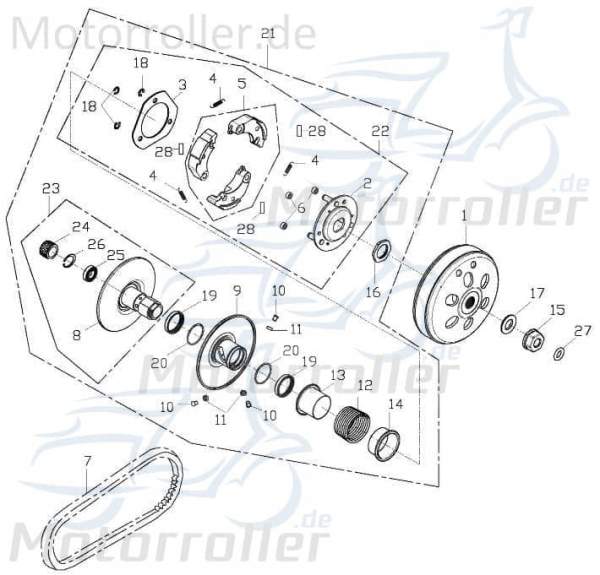 Screw 12mm converter and V-belt Quad 90201-120-000