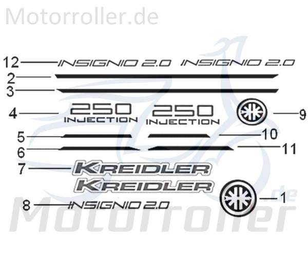 Kreidler Dekor Insignio 2.0 vorne links 750501 Aufkleber Sticker Emblem Schriftzug Frontverkleidung Frontmaske