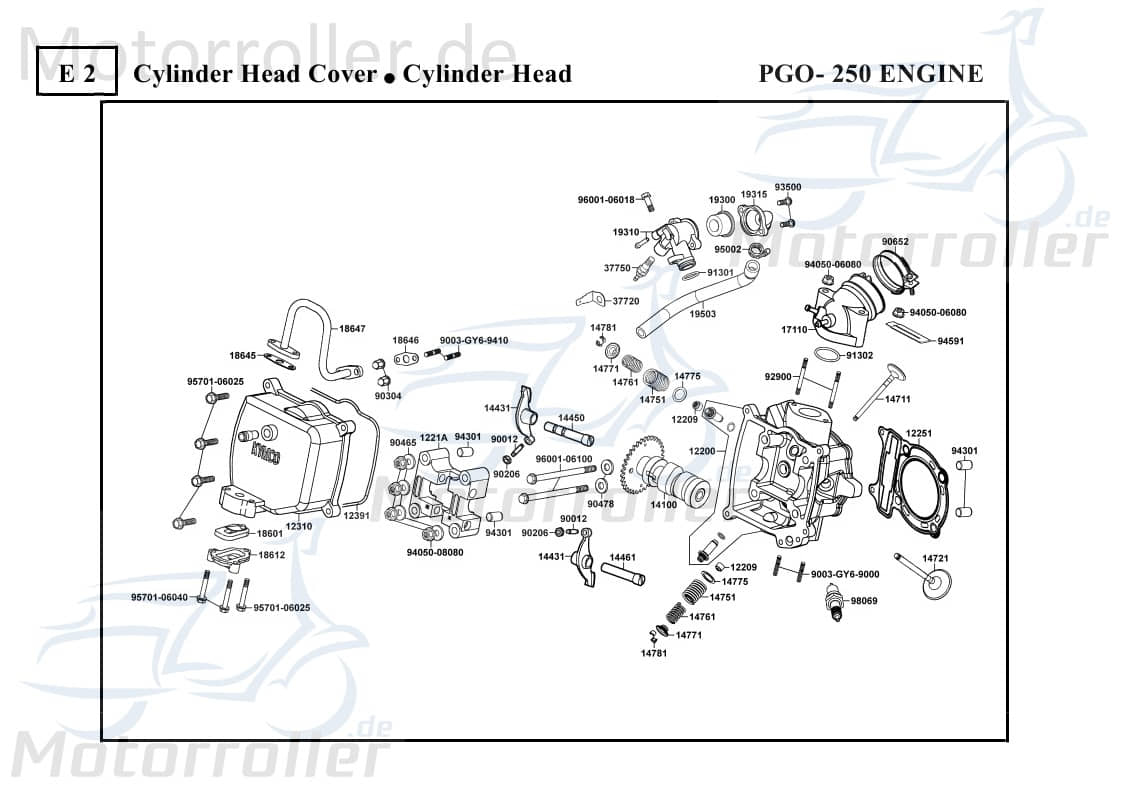 PGO Bugrider 250 Einlassventil 14711-KHE7-900.0 Motorventil Motor-Ventil  Einlass-Ventil Ventil-Einlass Zylinderkopfventil