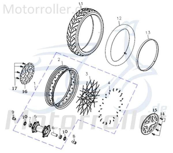 Rex Supermoto 125 DD Kettenrad / Antriebsrad 125ccm 4Takt 730733 Motorroller.de Ritzel Ketten-Rad Zahn-Rad Antriebs-Rad 125ccm-4Takt Motorrad Kreidler