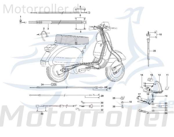 Kreidler STAR Deluxe 4S 125 Chokezug 125ccm 4Takt SF523-0781 Motorroller.de Chokekabel Chokedrahtzug 125ccm-4Takt Scooter LML Ersatzteil Service