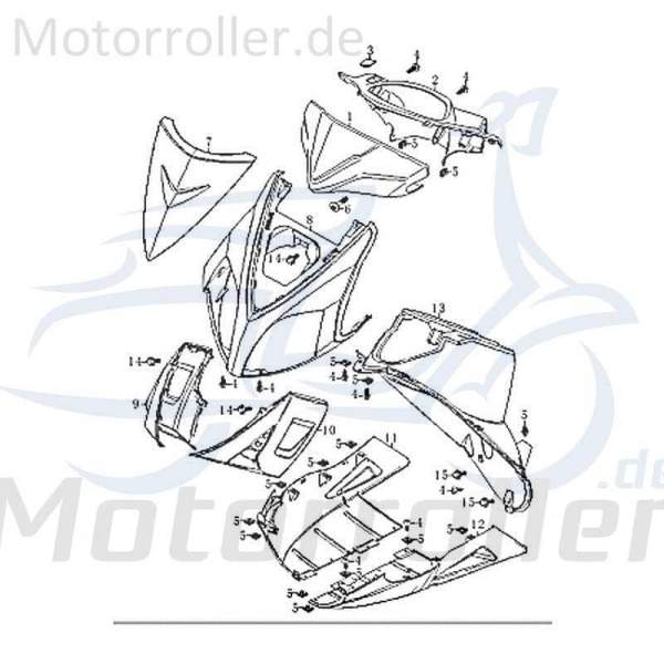 Kreidler RMC-G 50 Frontverkleidung 50ccm 2Takt FIG.C12-7-2 Motorroller.de schwarz oben Frontschürze Frontmaske Front-Cover Lenkerverkleidung Scooter