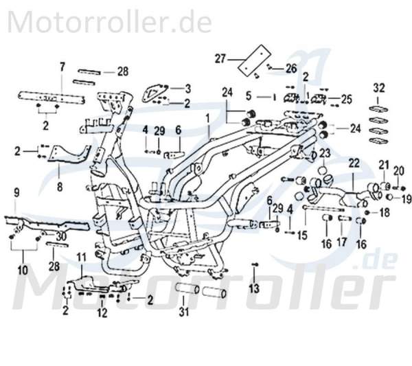 Bundmutter M10x1.25 Jonway Insignio 250 DD Scooter 750423 Motorroller.de Sechskantmutter Flanschmutter Sechskant-Mutter Flansch-Mutter Maschinenmutter
