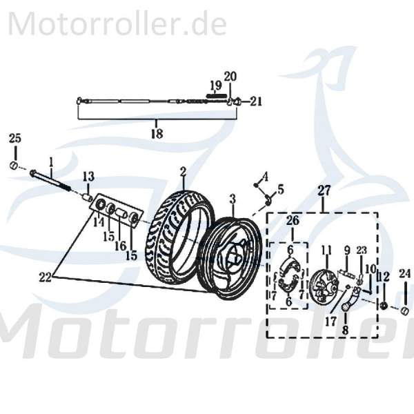 Rückholfeder Bremsbacken Vorderrad Motorroller 701681