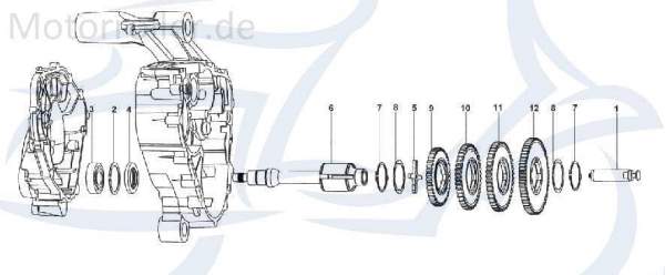 Kreidler STAR Deluxe 4S 200 Getrieberad 200ccm 4Takt SF213-0018 Motorroller.de 3. Gang Zwischenrad Zahnrad Zahn-Rad Getriebe-Rad Zwischen-Rad Ritzel