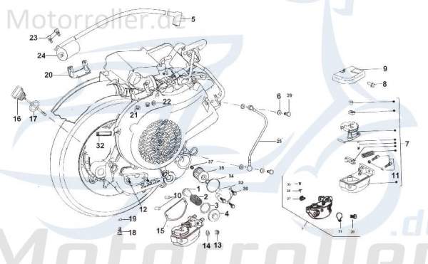 Kreidler STAR Deluxe 4S 200 Unterlegscheibe 200ccm 4Takt SF214-0120 Motorroller.de Distanzhalter U-Scheibe Washer Beilagscheibe Ausgleichsscheibe LML