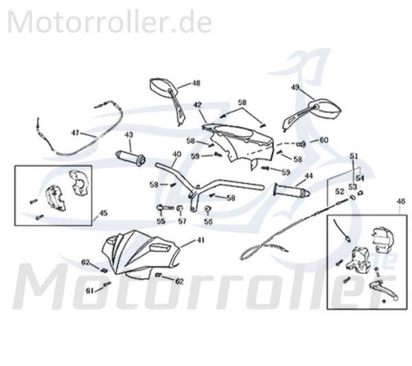 SMC Lenkerverkleidung orange/schwarz Jonway 53206-F22-9000 Motorroller.de Frontverkleidung Frontschürze Frontmaske Lenkerabdeckung Front-Cover Scooter