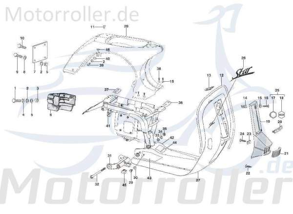 Schraube Kreidler STAR Deluxe 4S 125 Scooter 4Takt SF504-1095 Motorroller.de Bundschraube Maschinenschraube Flanschschraube Flansch-Schraube Moped