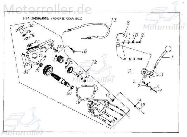 PGO Schalthebel X-RIDER 150 Schaltstab Quad ATV 150ccm 4Takt Motorroller.de PGO 50ccm-2Takt X-RIDER 110 UTV Ersatzteil Service Inpektion Direktimport