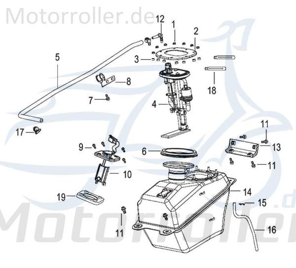 SMC Benzintank Kreidler Insignio 125 DD Scooter 50100N120000 Benzin-Tank  Kraftstoff-Tank Benzin-Behälter Benzinbehälter 125ccm-4Takt