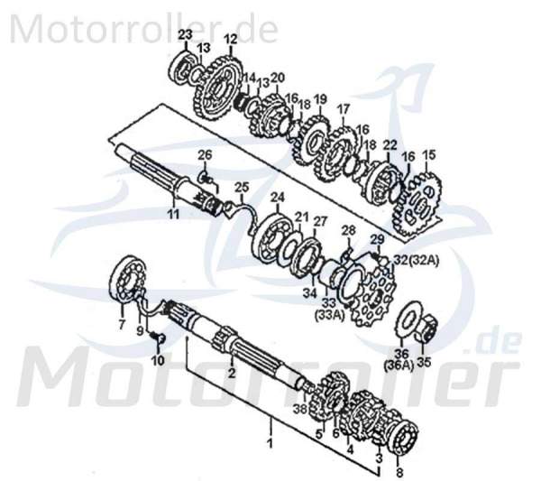 Kreidler DICE CR 125i Getrieberad 13 Zähne Zahnrad 780309 Motorroller.de Getriebzahnrad Getrieberitzel Kettenrad