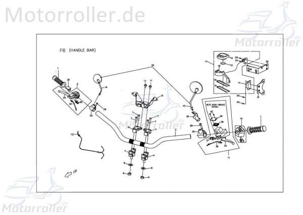 PGO Halter Verkleidung vorne X-RIDER 50 Befestigung Quad ATV X2612010000 Motorroller.de Halterung Haltebügel Halteblech Halte-Blech Halte-Bügel UTV
