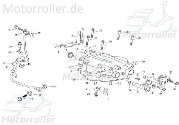 Bundschraube M12x1.25mm Tongjian Flanschschraube 250ccm 4Takt Motorroller.de Maschinenschraube Flansch-Schraube Maschinen-Schraube Bund-Schraube Buggy