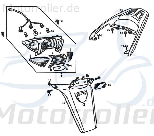 Kreidler Florett RMC 50F Schraube 125ccm 4Takt FIG42-2 Motorroller.de Bundschraube Maschinenschraube Flanschschraube Flansch-Schraube Bund-Schraube