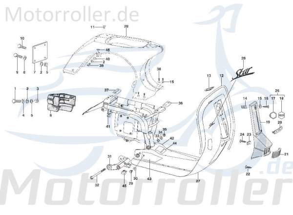Schraube Rahmen Motorroller LML Star Stopfen C-4714652