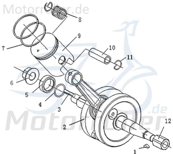 Motor 50ccm 2Takt Engine Motor-System komplett Scooter 733472 Motorroller.de Antrieb Antriebsaggregat Motor-Aggregat Fahrzeugantrieb Motoreinheit
