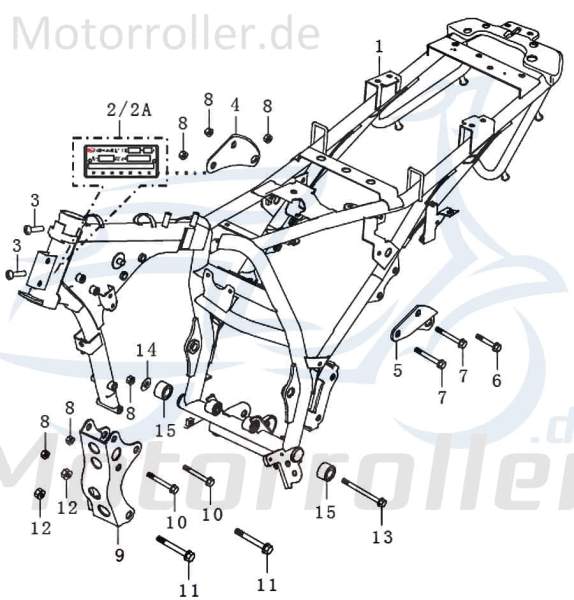 Kreidler STREET 125 DD Schraube 125ccm 4Takt FIG.C14-10 Motorroller.de M8x72mm Bundschraube Maschinenschraube Flanschschraube Flansch-Schraube Scooter