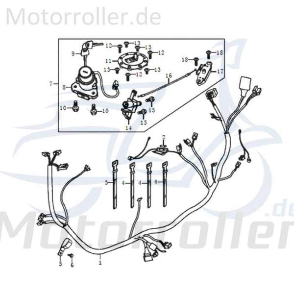 Kabelbaum Jonway RMC-G 50 Stromverteiler Kabel-Set 91317 Motorroller.de Kabelsatz Strom-Verteiler Kabelbündel Kabel-SatzKabelbaumverteiler Kabel-Baum