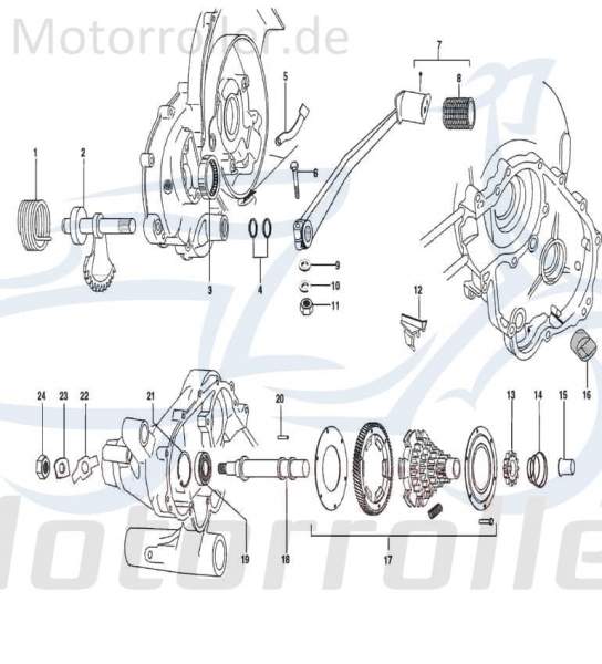 Schraube Kreidler LML Star 4 200 Schaltung Scooter 720978 Motorroller.de Bundschraube Maschinenschraube Flanschschraube Flansch-Schraube Bund-Schraube