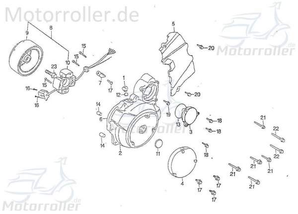 Schraube M5x25mm Rex Quad 50 ATV FIG.-F13-NO.-13 Motorroller.de Bundschraube Maschinenschraube Flanschschraube Flansch-Schraube Bund-Schraube