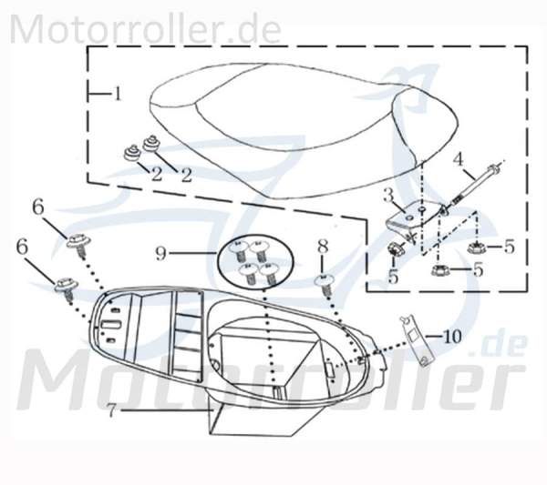 Kreidler Hiker 2.0 Electro Befestigung Sicherungsschalter 50ccm elektro 1120236 Motorroller.de Halterung Fixierung Aufhängung 50ccm-elektro Ersatzteil