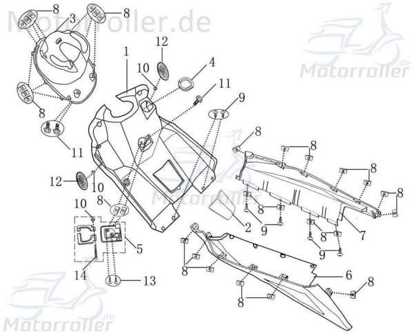 Bundschraube M5x45mm verzinkt Rex RS1100 Roller 125ccm 4Takt Motorroller.de Maschinenschraube Flanschschraube Flansch-Schraube Maschinen-Schraube