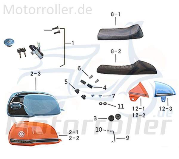 Kreidler DICE CR 125i Doppelsitzbank gesteppt 781292 Sitz Fahrersitz Motorradsitz Sitzbank Original