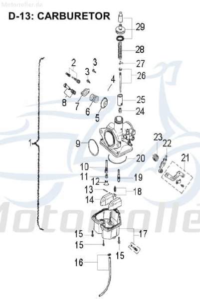 AEON Drosselklappenschraubensatz Cobra 50 Quad 50ccm 2Takt Motorroller.de Drosselklappenschraubensset Drosselklappenschraubenkit Schraubenset ATV UTV