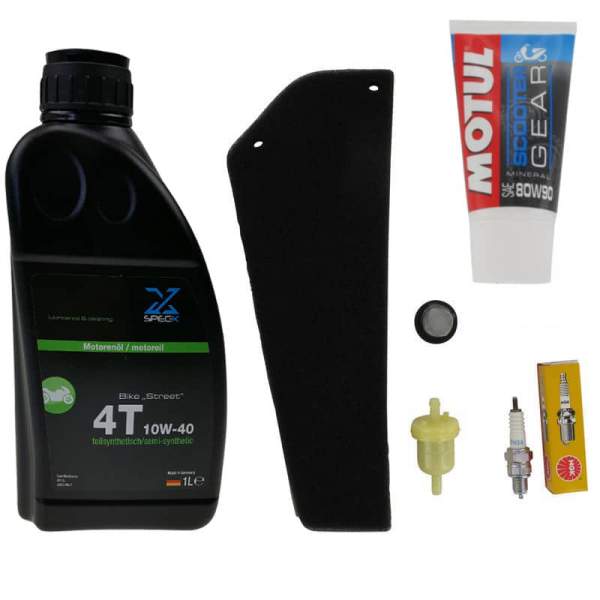 Rex RS400 Service-Kit 50ccm 4Takt Reparatur-Set Motorroller.de Service-Set 139QMB JSD50QT-13 50cc 4T 139QMA Inspektions-Set Pflege-Set