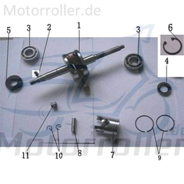 Kolbenbolzen Kreidler Florett 2.0 50 RS 741142 Motorroller.de Pistonpin Pleuelbolzen Galatica 3.0 LC Ersatzteil