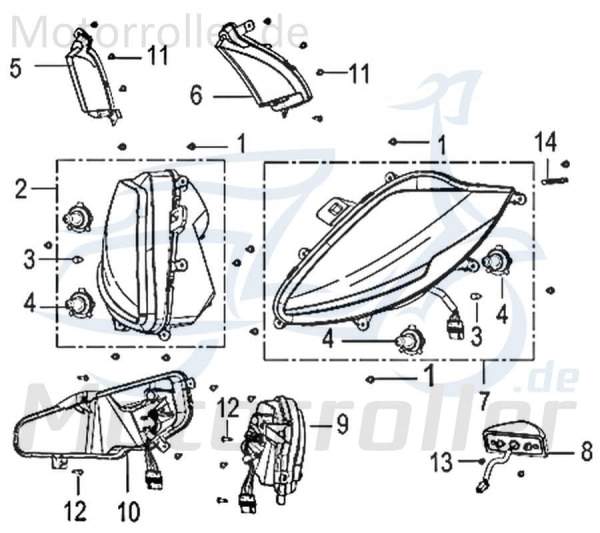 Kreidler Insignio 125 250 DD 2.0 Blinker-Rücklicht Einheit hinten links 750367 Rückleuchte Original Ersatzteil