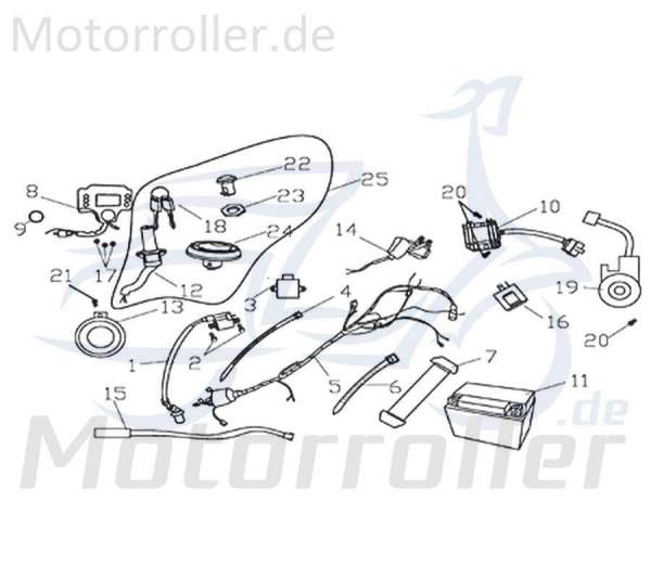 Rex Supermoto 125 DD Schlosssatz 125ccm 4Takt Y9B-56200-10-00 Motorroller.de Tankverschluss Tank-Verschluss Tank-Deckel Schloss-Set Zünd-Schloss Moped