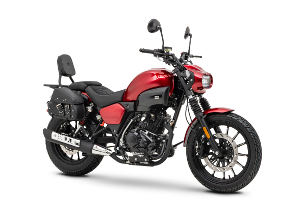 Motorrad Fighter 125 S-RS rot 100 km/h Euro 5+ Schaltmoped Chopper 125ccm 4 Takt Leichtkraftrad Krad Kraftrad