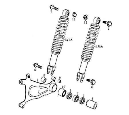 Rex RS125 Sechskantschraube Halter 125ccm 4Takt FIG39-4 Motorroller.de Befestigung Halterung Flachkopfschraube Sechskant-Schraube Bundschraube