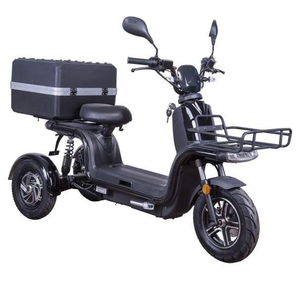 Dreirad Scoody E Trike ZT-29B 45 km/h schwarz 2x800 Watt Lithium-Ionen Elektroroller E-Scooter E-Roller Dreiradroller mit 2 Akkus