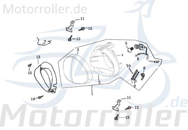 Rex Bergamo 50 Kappe Schraube Verkleidung 50ccm 4Takt 740418 Motorroller.de Schutz Blende Deckel Abdeckung Haube Abdeckhaube Schutzhaube Überdeckung