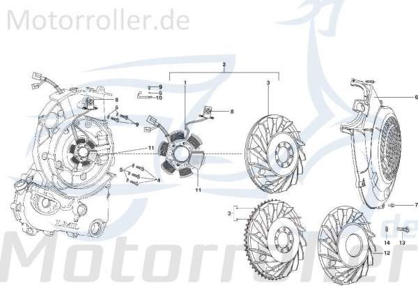 Kreidler STAR Deluxe 4S 125 Rotor 125ccm 4Takt SF512-0218 Motorroller.de Magnetscheibe Lichtmaschine Standard 125ccm-4Takt Scooter LML Ersatzteil