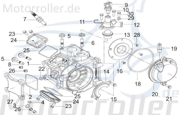 Kreidler Insignio 250 DD Stehbolzen 250ccm 4Takt 12003505001X Motorroller.de M8x365mm Gewindestange Gewinde-Stange Gewindebolzen Stiftschraube Scooter