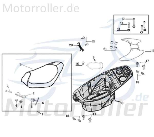 Kreidler Galactica 3.0 LC 50 DD Helmfach 50ccm 2Takt 741557 Motorroller.de Staufach Handschuhfach Gepäckraum Gepäckfach Helmraum Scooter