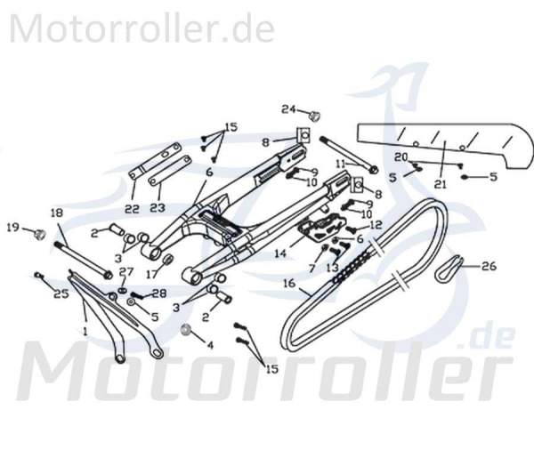 Kreidler Supermoto 250 DD Kettenkastenhalter 125ccm 4Takt Y9B-48171-00-00 Motorroller.de Kettenkastenhalterung Kettenkastenbügel 125ccm-4Takt Motorrad