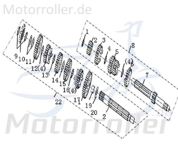 SMC Antriebswelle Kreidler Motorrad 50ccm 2Takt 1E40MB.05.01 Motorroller.de Antriebsachse Ausgangswelle Getriebeausgangswelle Getriebewelle Hauptwelle