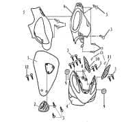 Otto Versand Rex RS400 Dekorplatte Frontverkleidung 50ccm 4Takt 700396 Motorroller.de Frontcover Dekorblende vorn Dekorgitter Front-Cover Abdeckkappe Otto Versand Rex RS400 Dekorplatte Frontverkleidung 50ccm 4Takt 700396 Motorroller.de Frontcover Dekorblende vorn Dekorgitter Front-Cover Abdeckkappe