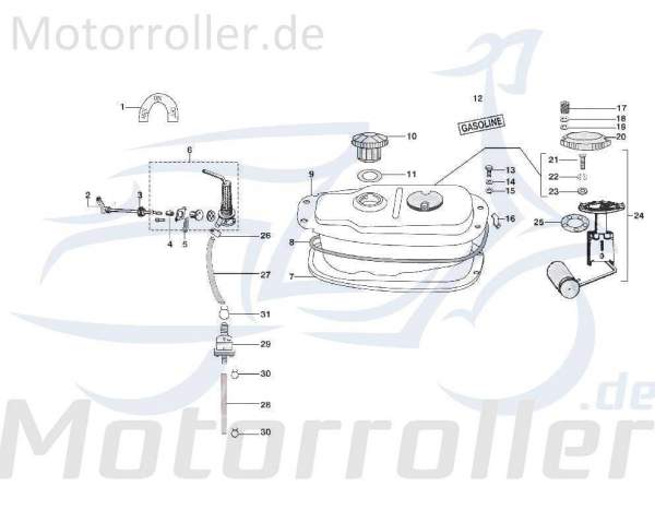 Schraube M8x20mm Kreidler STAR Deluxe 4S 125 4Takt SF504-1089 Motorroller.de Bundschraube Maschinenschraube Flanschschraube Flansch-Schraube Scooter