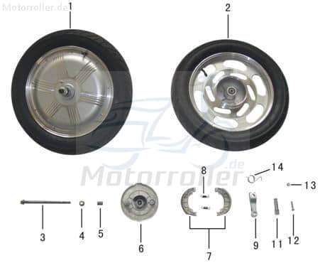 Rear wheel complete E motor / rim and tire ZW-M-01