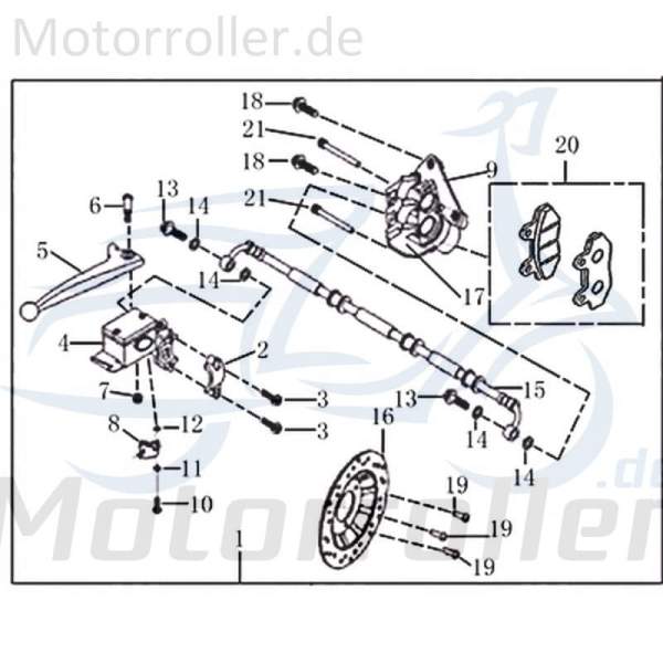 Bremsschlauch Jonway Insignio 250 DD Bremsleitung 2090504-3 Motorroller.de Hydraulikschlauch Hydraulik-Schlauch Hochdruckleitung Hydraulikleitung