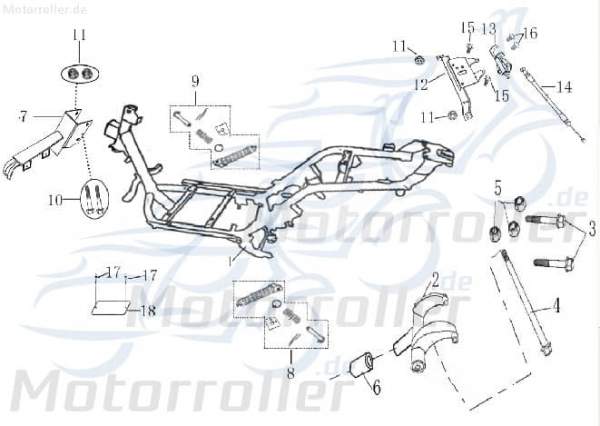 Rahmen Gestell AGM-MOTORS 1030801-2 Motorroller.de