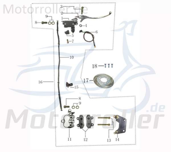 Jonway Galactica 2.0 Electro Bremshebel 50ccm elektro 2091004-2 Motorroller.de Handbremshebel Handbremsgriff Brems-Hebel Bremsarm Brems-Arm Kreidler